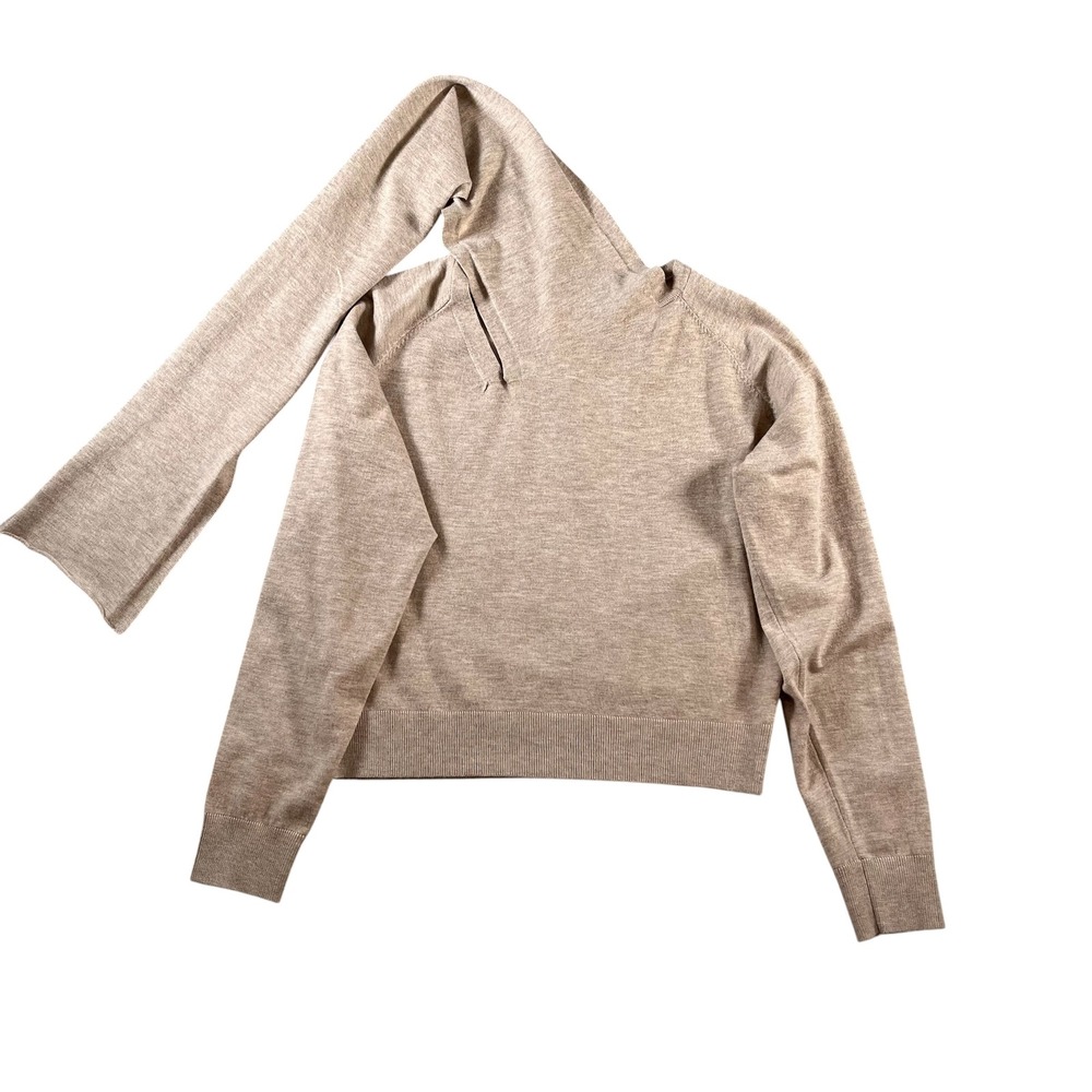 ASTR the Label Silvana Cutout Scarf Sweater Taupe Wool Blend‎ Size Small